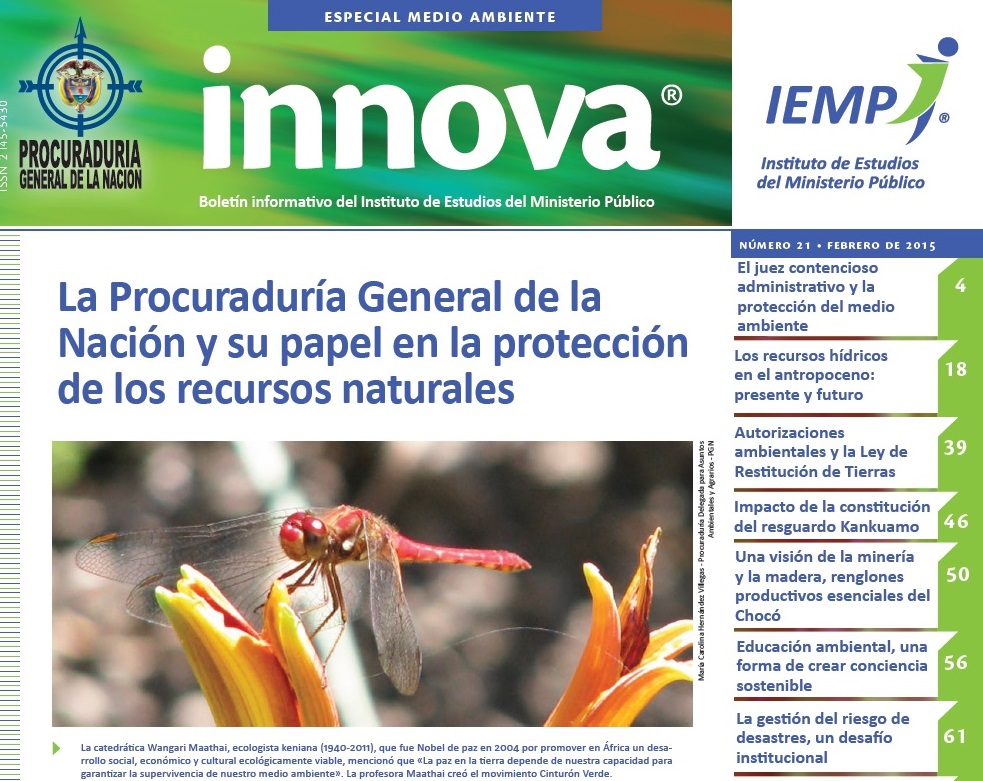 En el marco del Foro Ambiental 2015 realizado por la Procuraduría Delegada Para Asuntos Ambientales y el IEMP en el marco de sus 20 años de vida institucional