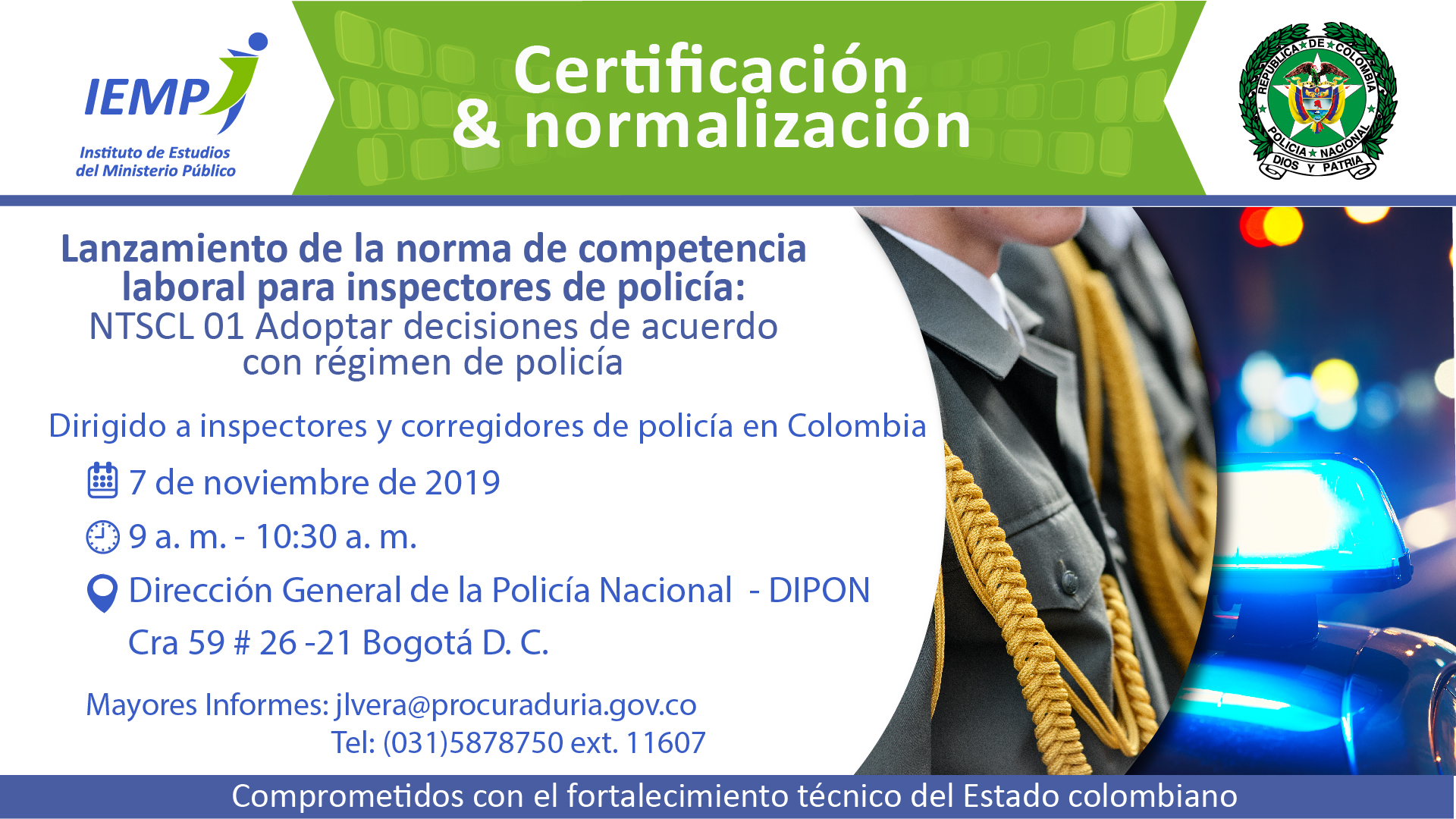 Lanzamiento de la norma de competencia laboral para inspectores de policía
